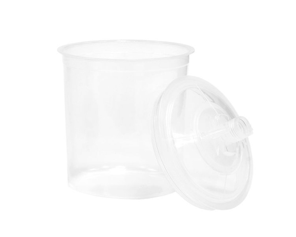 Одноразовый пластиковый стакан с крышкой и встроенным ситечком 190мк, 50 шт уп